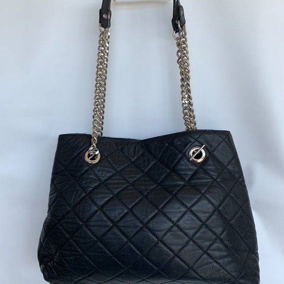 FIORE shoulder black genuine leather bag Italy - Picture 6 of 12